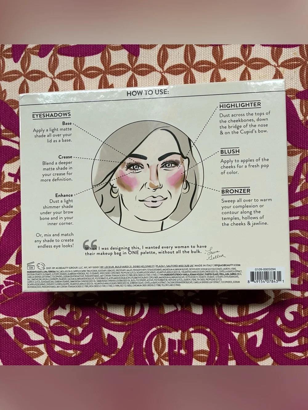 Laura Geller Tuscan Dreams Palette - Neutral, Gold, Cream & Pink Accents